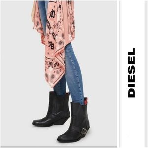 Gorgeous Contemporary Diesel Black Leather Booties